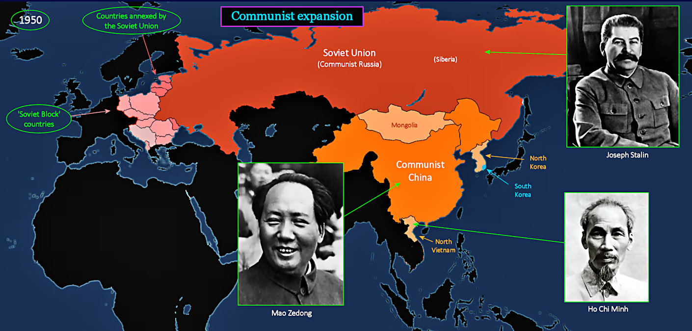 Communism spreading, 1950 map